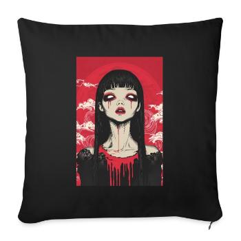 Horror Anime Manga Japan Japanese Creepy Kawaii - Sofa pillowcase 17,3'' x 17,3'' (45 x 45 cm) - black - Front