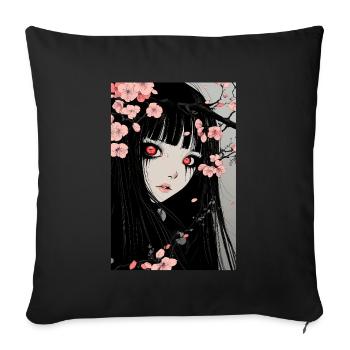 Horror Anime Manga Japan Japanese Creepy Kawaii - Sofa pillowcase 17,3'' x 17,3'' (45 x 45 cm) - black - Front