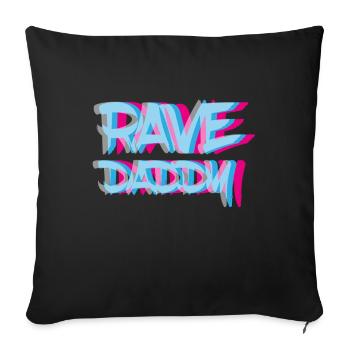 Rave Daddy, EDM, Music Festival, Father, Optical - Housse de coussin décorative 45 x 45 cm - noir - Devant