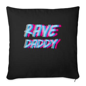 Rave Daddy, EDM, Music Festival, Father, Optical - Housse de coussin décorative 45 x 45 cm - noir - Devant