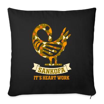 Sankofa Symbol Adinkra Ghana Black - Sofa pillowcase 17,3'' x 17,3'' (45 x 45 cm) - black - Front