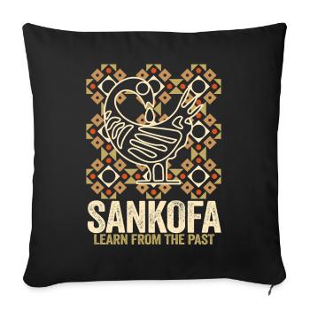 Sankofa Symbol Adinkra Ghana Black - Sofa pillowcase 17,3'' x 17,3'' (45 x 45 cm) - black - Front