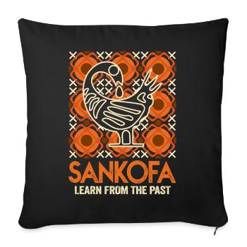 Sankofa Symbol Adinkra Ghana Black - Sofa pillowcase 17,3'' x 17,3'' (45 x 45 cm) - black - Front