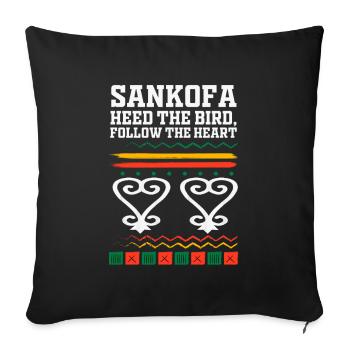 Sankofa Symbol Adinkra Ghana Black - Sofa pillowcase 17,3'' x 17,3'' (45 x 45 cm) - black - Front