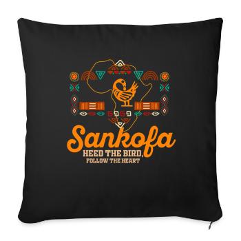 Sankofa Symbol Adinkra Ghana Black - Sofa pillowcase 17,3'' x 17,3'' (45 x 45 cm) - black - Front