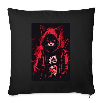 Otaku Streetwear Japan Cyberpunk Techwear Anime - Sofa pillowcase 17,3'' x 17,3'' (45 x 45 cm) - black - Front