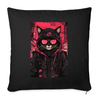 Otaku Streetwear Japan Cyberpunk Techwear Anime - Sofa pillowcase 17,3'' x 17,3'' (45 x 45 cm) - black - Front