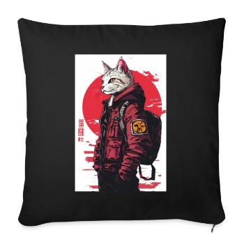 Otaku Streetwear Japan Cyberpunk Techwear Anime - Sofa pillowcase 17,3'' x 17,3'' (45 x 45 cm) - black - Front