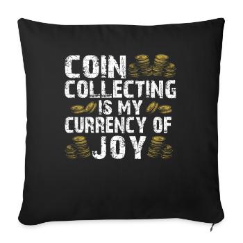 Numismatics Coin Collector Art - Sofa pillowcase 17,3'' x 17,3'' (45 x 45 cm) - black - Front