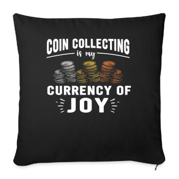 Numismatics Coin Collector Art - Sofa pillowcase 17,3'' x 17,3'' (45 x 45 cm) - black - Front