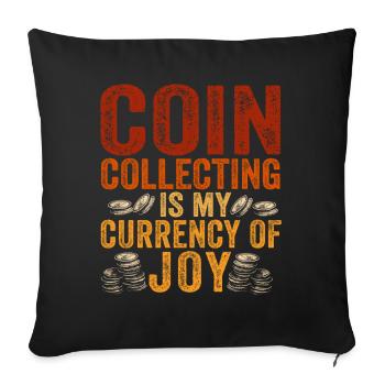 Numismatique Pièce de monnaie Collector Art - Housse de coussin décorative 45 x 45 cm - noir - Devant