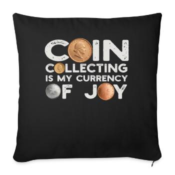 Numismatics Coin Collector Art - Sofa pillowcase 17,3'' x 17,3'' (45 x 45 cm) - black - Front