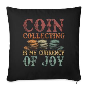 Numismatique Pièce de monnaie Collector Art - Housse de coussin décorative 45 x 45 cm - noir - Devant