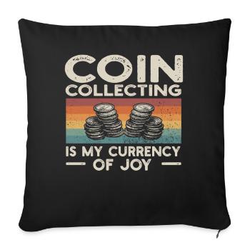 Numismatics Coin Collector Art - Sofa pillowcase 17,3'' x 17,3'' (45 x 45 cm) - black - Front