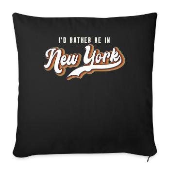 Je préfère être dans l’aventure new-yorkaise - Housse de coussin décorative 45 x 45 cm - noir - Devant