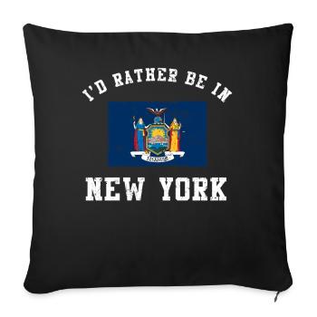 Je préfère être dans l’ambiance classique de New York - Housse de coussin décorative 45 x 45 cm - noir - Devant