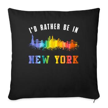 Je préfère être dans les toits de New York - Housse de coussin décorative 45 x 45 cm - noir - Devant
