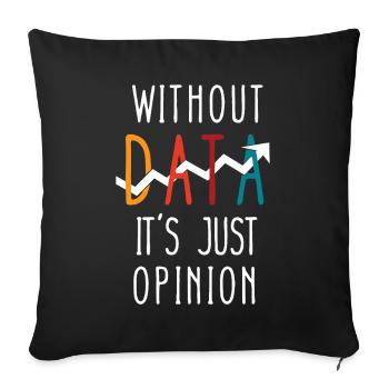 Conception amusante pour les passionnés de données - Housse de coussin décorative 45 x 45 cm - noir - Devant