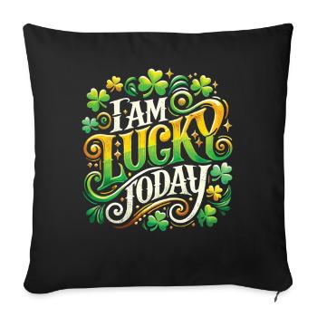 Jour de chance aujourd’hui Saint-Patrick - Housse de coussin décorative 45 x 45 cm - noir - Devant