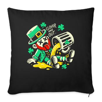 Funny St. Patrick's Day clover and out - Sofa pillowcase 17,3'' x 17,3'' (45 x 45 cm) - black - Front