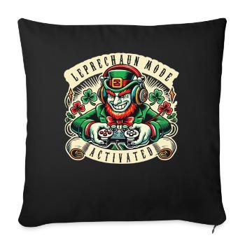 Gamer Leprechaun Mode Aktiviert St. Patrick's Day - Sofakissenbezug 45 x 45 cm - Schwarz - Vorne