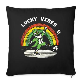 Happy Vibes St. Patrick's Day Rainbow - Sofa pillowcase 17,3'' x 17,3'' (45 x 45 cm) - black - Front