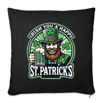 Bénédiction irlandaise Célébration de la Saint-Patrick - Housse de coussin décorative 45 x 45 cm - noir - Devant