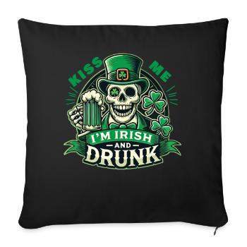 Embrasse-moi Je suis Irlandais Et Ivre St. Patrick’s - Housse de coussin décorative 45 x 45 cm - noir - Devant
