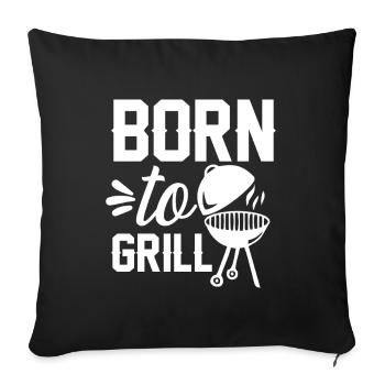 Born to grill - cadeaux de maître du gril amusants - Housse de coussin décorative 45 x 45 cm - noir - Devant