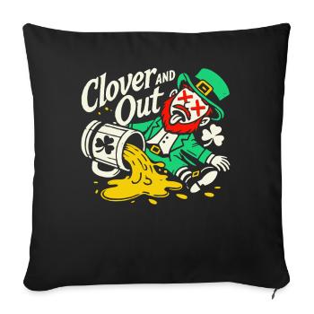 St. Patrick's Day Clover And Out Fun - Sofa pillowcase 17,3'' x 17,3'' (45 x 45 cm) - black - Front