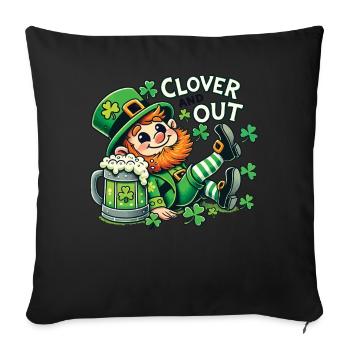 clover and out St. Patrick's Day fun - Sofa pillowcase 17,3'' x 17,3'' (45 x 45 cm) - black - Front