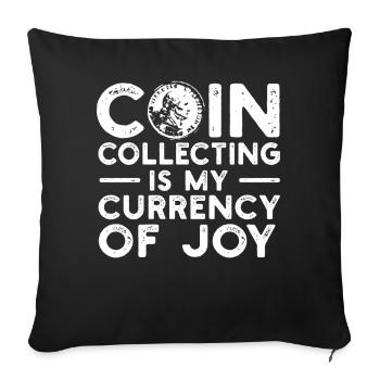 Numismatics Coin Collector Art - Sofa pillowcase 17,3'' x 17,3'' (45 x 45 cm) - black - Front