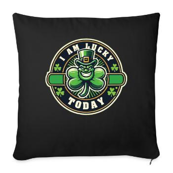 Saint-Patrick Trèfle chanceux Je suis aujourd’hui - Housse de coussin décorative 45 x 45 cm - noir - Devant