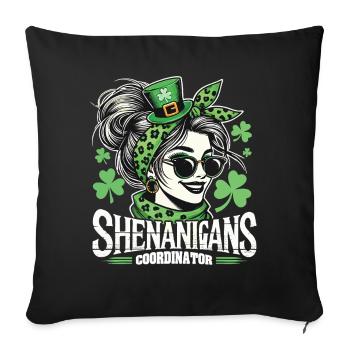 Coordonnatrice des manigances de la Saint-Patrick - Housse de coussin décorative 45 x 45 cm - noir - Devant