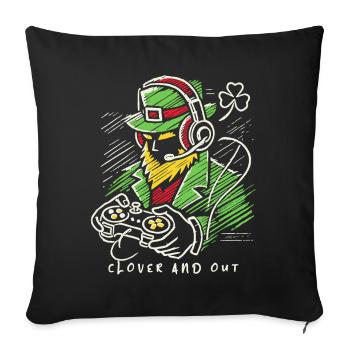 St. Patrick's Day Gamer clover and out - Sofa pillowcase 17,3'' x 17,3'' (45 x 45 cm) - black - Front
