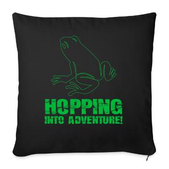Hopping Into Adventure Frogs Nature Joy - Sofa pillowcase 17,3'' x 17,3'' (45 x 45 cm) - black - Front