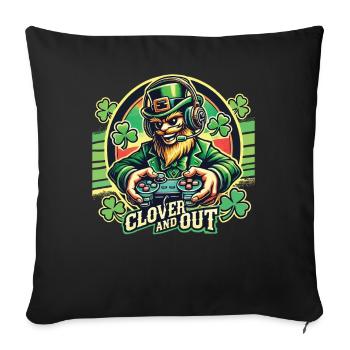 clover and out Gamer St. Patrick's Day Fun - Sofa pillowcase 17,3'' x 17,3'' (45 x 45 cm) - black - Front