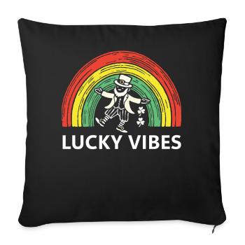 Happy Vibes St. Patrick's Day Rainbow - Sofa pillowcase 17,3'' x 17,3'' (45 x 45 cm) - black - Front