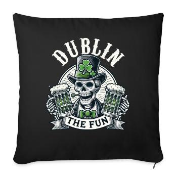 St. Patrick's Day Dublin The Fun Skull - Sofa pillowcase 17,3'' x 17,3'' (45 x 45 cm) - black - Front