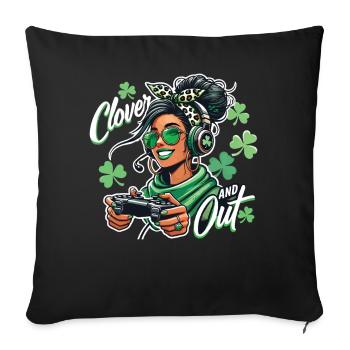 Clover And Out For St. Patrick's Day - Sofa pillowcase 17,3'' x 17,3'' (45 x 45 cm) - black - Front