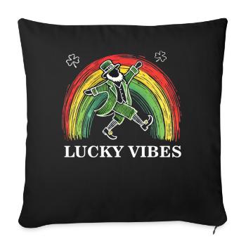Happy Vibes St. Patrick's Day Rainbow - Sofa pillowcase 17,3'' x 17,3'' (45 x 45 cm) - black - Front