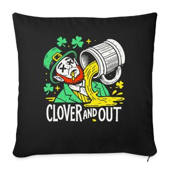 clover and out St. Patrick's Day fun - Sofa pillowcase 17,3'' x 17,3'' (45 x 45 cm) - black - Front