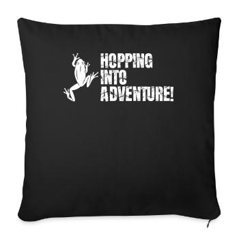 Hopping Into Adventure Frogs Nature Joy - Sofa pillowcase 17,3'' x 17,3'' (45 x 45 cm) - black - Front