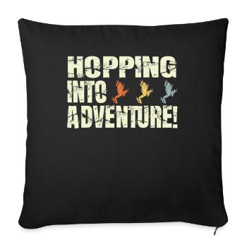 Hopping Into Adventure Frogs Nature Joy - Sofa pillowcase 17,3'' x 17,3'' (45 x 45 cm) - black - Front