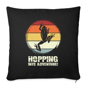 Hopping Into Adventure Frogs Nature Joy - Sofa pillowcase 17,3'' x 17,3'' (45 x 45 cm) - black - Front