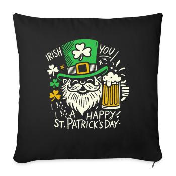 Happy St. Patrick's Day Celebration with Irish - Sofa pillowcase 17,3'' x 17,3'' (45 x 45 cm) - black - Front