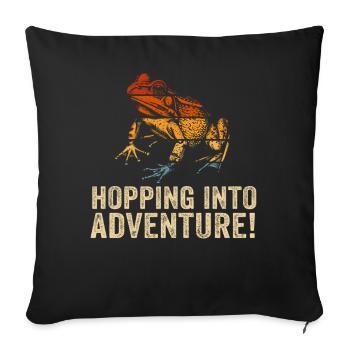 Hopping Into Adventure Frogs Nature Joy - Sofa pillowcase 17,3'' x 17,3'' (45 x 45 cm) - black - Front