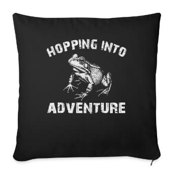 Hopping Into Adventure Frogs Nature Joy - Sofa pillowcase 17,3'' x 17,3'' (45 x 45 cm) - black - Front