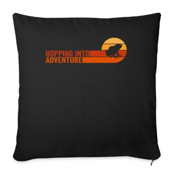 Hopping Into Adventure Frogs Nature Joy - Sofa pillowcase 17,3'' x 17,3'' (45 x 45 cm) - black - Front