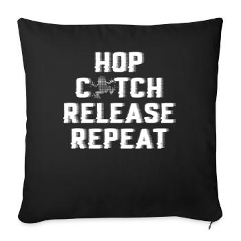 Hop Catch Release, Repeat Frog Humour - Housse de coussin décorative 45 x 45 cm - noir - Devant